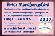 Hirter Bierstüberl MenüBonusCard